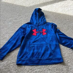 Under Armour Adult Hoodie in Blue with Red Logo